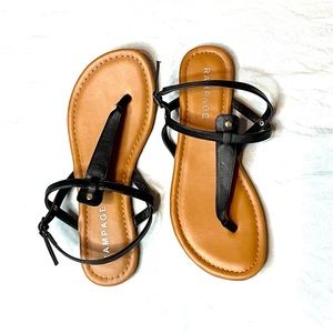 Rampage; tan shoe with black straps